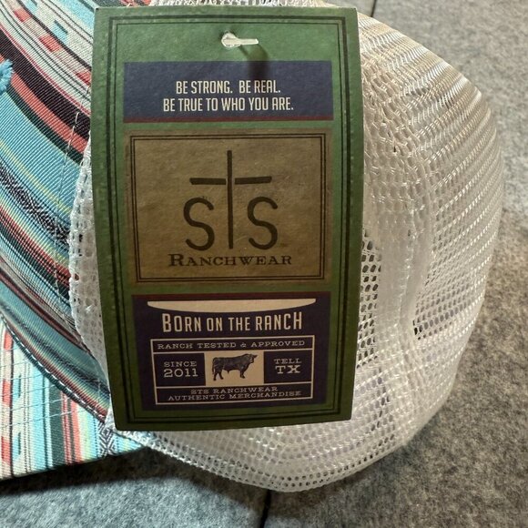 Sts Ranchwear Trucker Hat Mens One Size Multicolor Aztec Adjustable Snapback Cap - Picture 3 of 5